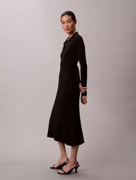 Smooth Cotton Rib Midi Dress