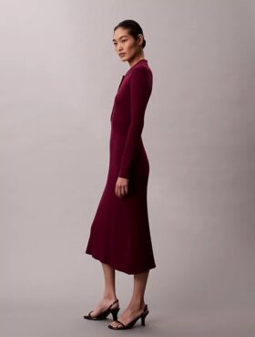 Smooth Cotton Rib Midi Dress