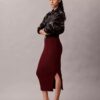 Smooth Cotton Rib Midi Skirt Smooth Cotton Rib Midi Skirt