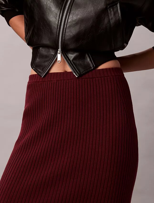 Smooth Cotton Rib Midi Skirt Smooth Cotton Rib Midi Skirt