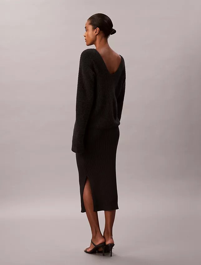 Smooth Cotton Rib Midi Skirt Smooth Cotton Rib Midi Skirt