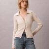Smooth Cotton Rib Polo Cardigan Smooth Cotton Rib Polo Cardigan