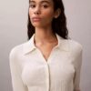 Smooth Cotton Rib Polo Cardigan Smooth Cotton Rib Polo Cardigan