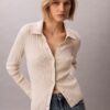 Smooth Cotton Rib Polo Cardigan Smooth Cotton Rib Polo Cardigan