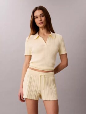 Smooth Cotton Rib Polo T-Shirt