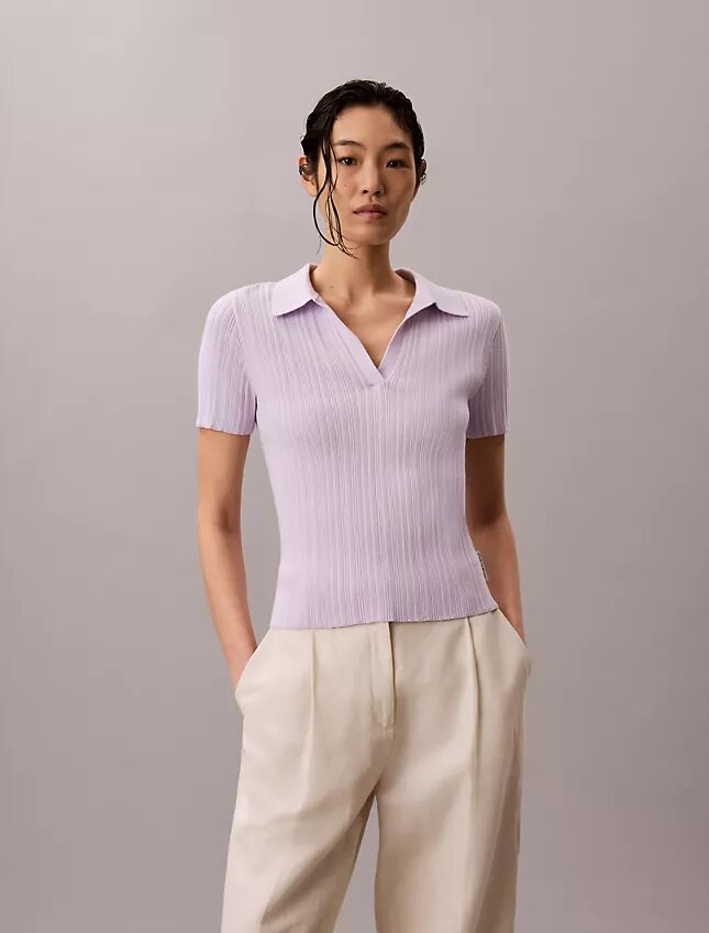 Smooth Cotton Rib Polo T-Shirt Smooth Cotton Rib Polo T-Shirt