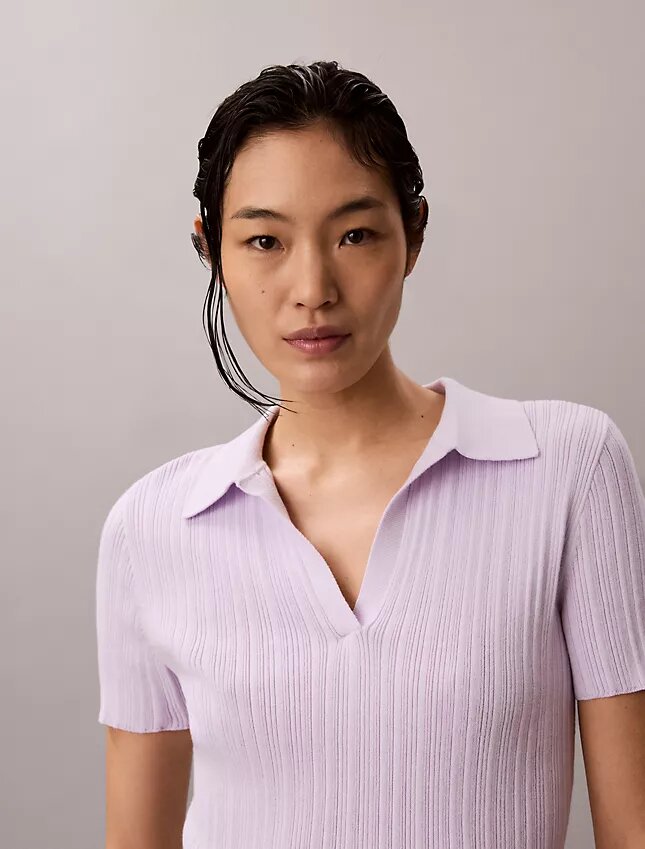 Smooth Cotton Rib Polo T-Shirt Smooth Cotton Rib Polo T-Shirt
