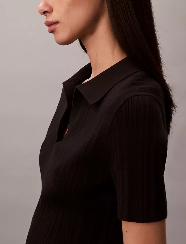 Smooth Cotton Rib Polo T-Shirt Smooth Cotton Rib Polo T-Shirt