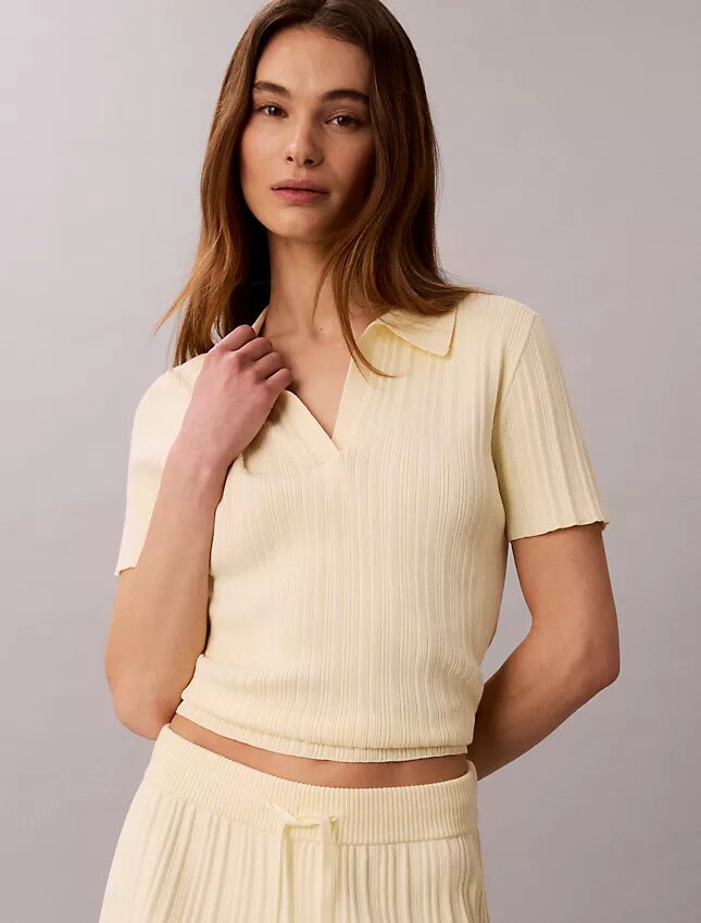 Smooth Cotton Rib Polo T-Shirt Smooth Cotton Rib Polo T-Shirt
