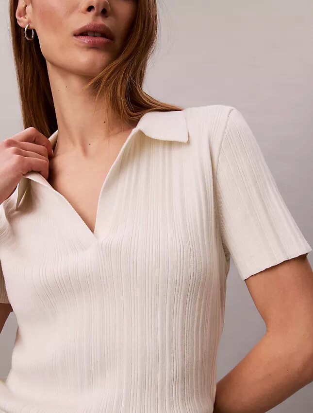 Smooth Cotton Rib Polo T-Shirt Smooth Cotton Rib Polo T-Shirt