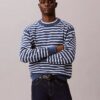 Smooth Cotton Stripe Easy Sweater