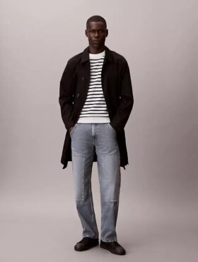 Smooth Cotton Stripe Easy Sweater