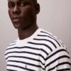 Smooth Cotton Stripe Easy Sweater