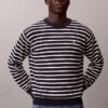 Smooth Cotton Stripe Easy Sweater