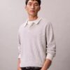Smooth Cotton Waffle Polo Sweater Smooth Cotton Waffle Polo Sweater