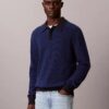 Smooth Cotton Waffle Polo Sweater Smooth Cotton Waffle Polo Sweater