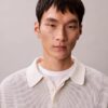 Smooth Cotton Waffle Polo Sweater Smooth Cotton Waffle Polo Sweater