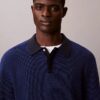 Smooth Cotton Waffle Polo Sweater Smooth Cotton Waffle Polo Sweater