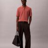Smooth Cotton Waffle Sweater Polo Shirt Smooth Cotton Waffle Sweater Polo Shirt