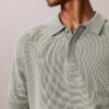 Smooth Cotton Waffle Sweater Polo Shirt