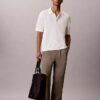 Smooth Cotton Waffle Sweater Polo Shirt