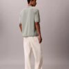Smooth Cotton Waffle Sweater Polo Shirt