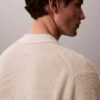 Smooth Cotton Waffle Sweater Polo Shirt