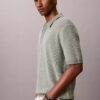 Smooth Cotton Waffle Sweater Polo Shirt