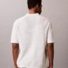 Smooth Cotton Waffle Sweater Polo Shirt
