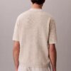 Smooth Cotton Waffle Sweater Polo Shirt