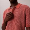 Smooth Cotton Waffle Sweater Polo Shirt Smooth Cotton Waffle Sweater Polo Shirt