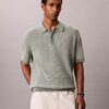 Smooth Cotton Waffle Sweater Polo Shirt