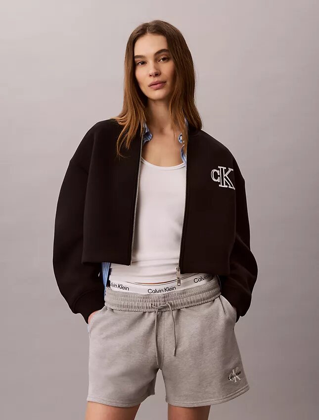 Smooth Cropped Relaxed Bomber Jacket Smooth Cropped Relaxed Bomber Jacket