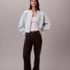 Smooth Cropped Relaxed Bomber Jacket Smooth Cropped Relaxed Bomber Jacket