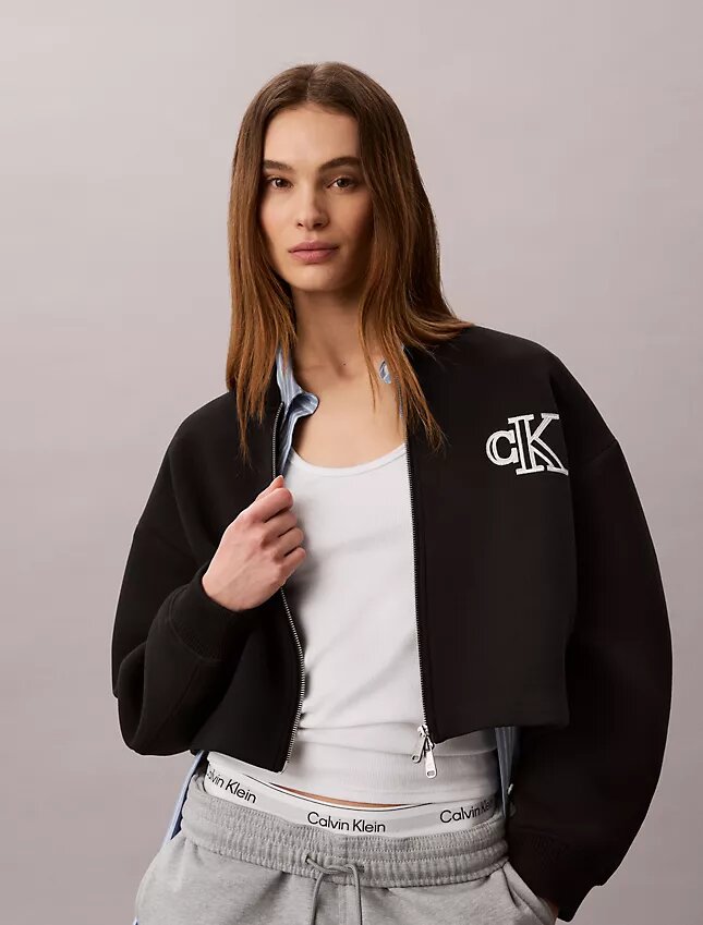 Smooth Cropped Relaxed Bomber Jacket Smooth Cropped Relaxed Bomber Jacket