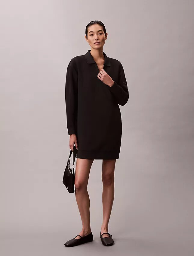Smooth Mini Polo Sweatshirt Dress Smooth Mini Polo Sweatshirt Dress