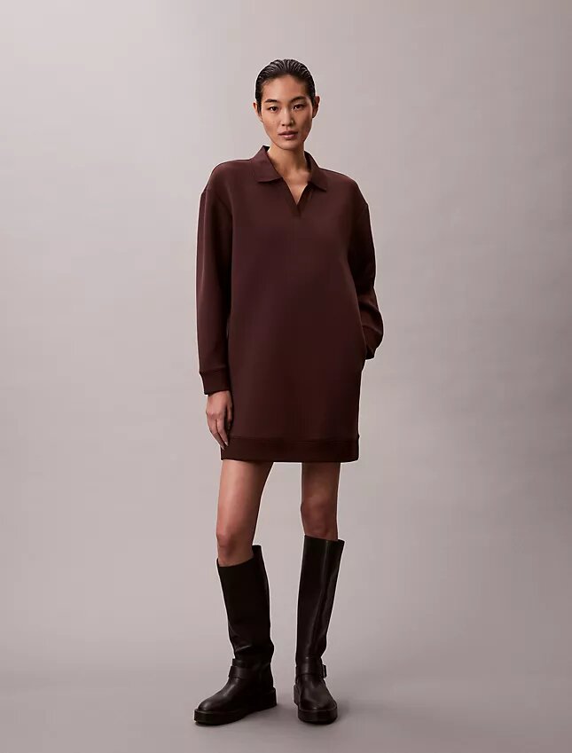 Smooth Mini Polo Sweatshirt Dress Smooth Mini Polo Sweatshirt Dress