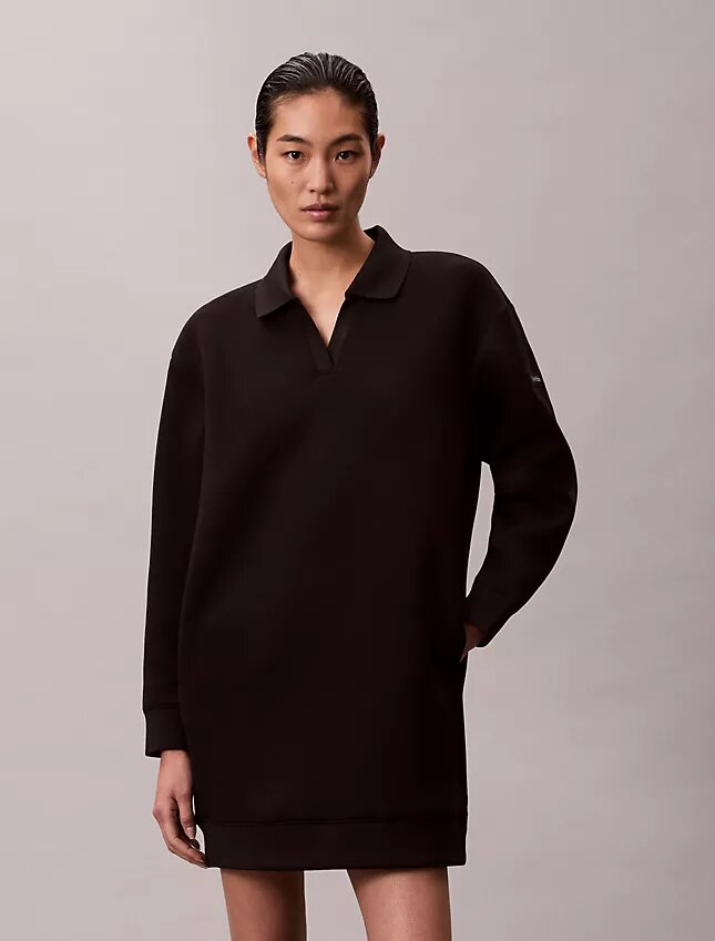 Smooth Mini Polo Sweatshirt Dress Smooth Mini Polo Sweatshirt Dress