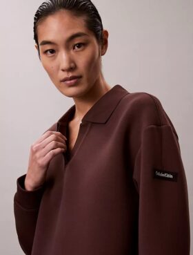 Smooth Mini Polo Sweatshirt Dress