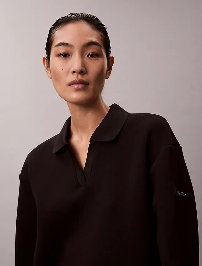Smooth Mini Polo Sweatshirt Dress Smooth Mini Polo Sweatshirt Dress