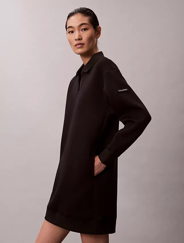 Smooth Mini Polo Sweatshirt Dress Smooth Mini Polo Sweatshirt Dress