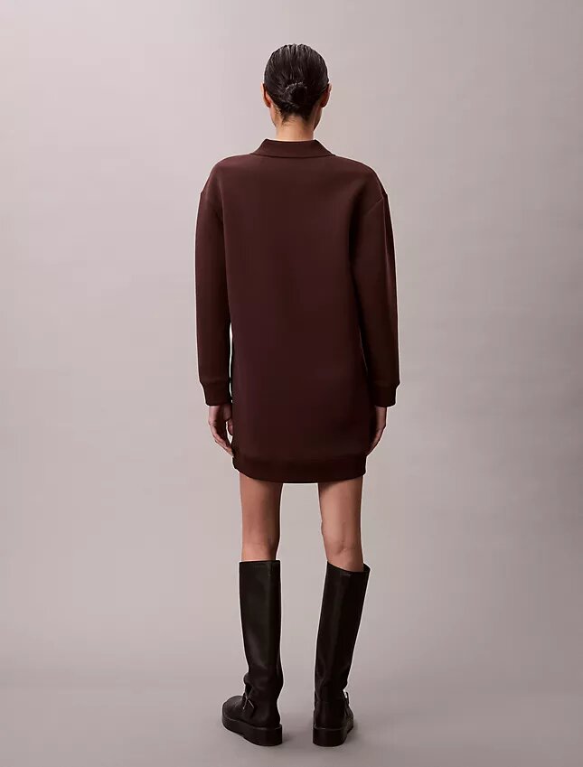 Smooth Mini Polo Sweatshirt Dress Smooth Mini Polo Sweatshirt Dress