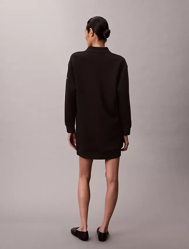 Smooth Mini Polo Sweatshirt Dress Smooth Mini Polo Sweatshirt Dress