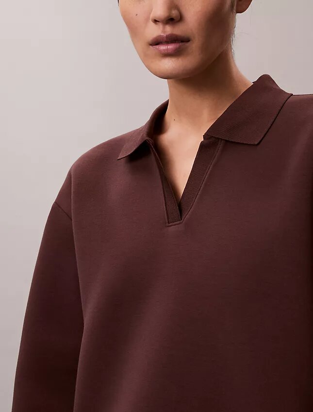 Smooth Mini Polo Sweatshirt Dress Smooth Mini Polo Sweatshirt Dress