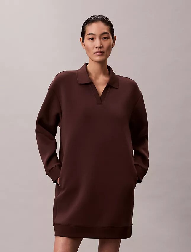 Smooth Mini Polo Sweatshirt Dress Smooth Mini Polo Sweatshirt Dress