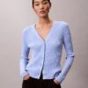 Smooth Variegated Rib Sweater Cardigan
