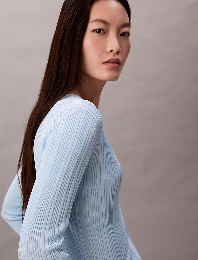Smooth Variegated Rib Sweater Cardigan Smooth Variegated Rib Sweater Cardigan