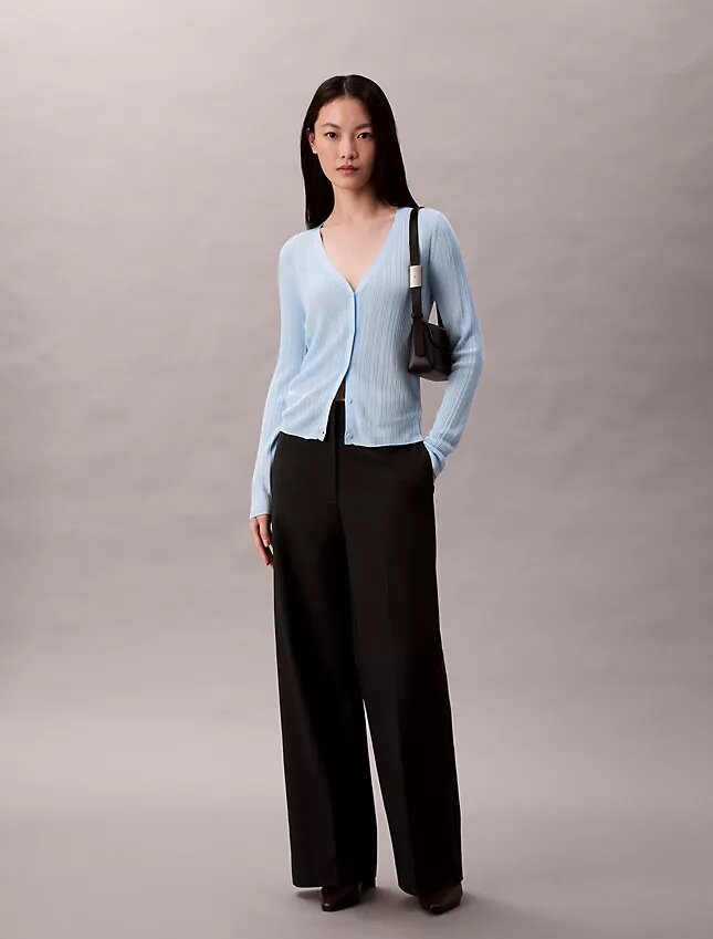 Smooth Variegated Rib Sweater Cardigan Smooth Variegated Rib Sweater Cardigan