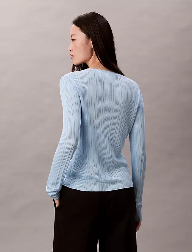 Smooth Variegated Rib Sweater Cardigan Smooth Variegated Rib Sweater Cardigan
