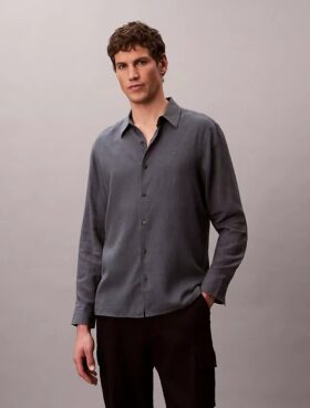 Solid Linen Blend Classic Shirt